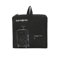 Samsonite Foldable Luggage Cover L Black Travel Accessory Protects Suitcases from Scratches and Dust Durable Design for Frequent Flyers Fits Most Standard Luggage Sizes