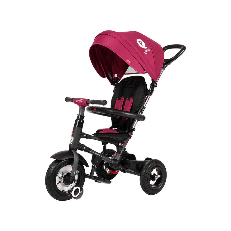 QPlay Rito Plus Tricycle with Eva Wheels, Purple, 10 Months to 3 Years - Qplay