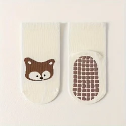 Tot and Toe everyday grip socks cotton blend non-slip forest color fox design for ages 1 to 3 years
