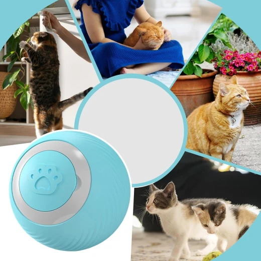 Pets Pets Smart Ball Cat Toy - Colorful Lighting Interactive Toys for Cats - Intelligent Rolling Silicone Kitten Toys, Fast Rolling Carpet - Pets - Image 6