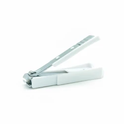 The Body Set Silver Nail Clippers Curved Blade for Precise Nail Trimming with Safety Cover
