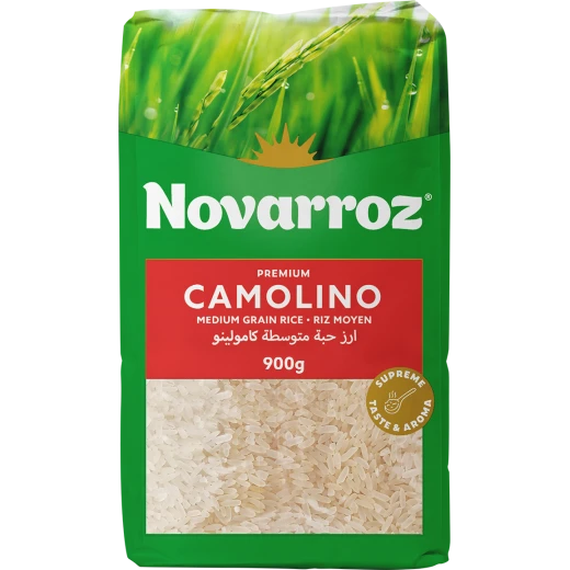 أرز نوڤاروز أرز Camolino متوسط الحبة 900 غ – Premium – Riz Moyen – جودة وطعم مميز