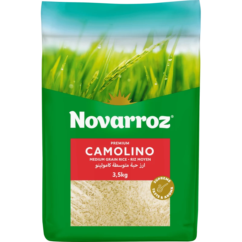 Novarroz Camolino Premium Medium Grain Rice 3.5 Kg – Riz Moyen – Premium Quality and Taste - Novarroz