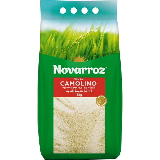 Novarroz Camolino Premium Medium Grain Rice 8 Kg – Riz Moyen – Premium Quality and Taste