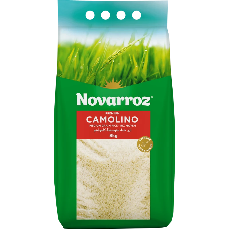 Novarroz Camolino Premium Medium Grain Rice 8 Kg – Riz Moyen – Premium Quality and Taste - Novarroz