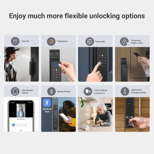 قفل الباب الذكي EZVIZ DL50FVS، قفل باب بدون مفتاح 7 في 1، قفل باب بتقنية التعرف على الوجه ثلاثي الأبعاد، ذاكرة تخزين مدمجة 8 جيجابايت، رؤية ليلية بمدى 2 متر، نظام اتصال داخلي نشط، تحكم عن طريق التطبيق (6068) - إزفيز - Image 7