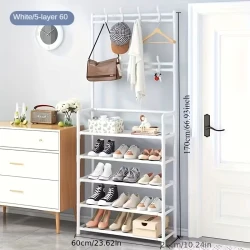 Multi-Layer Shoe Rack white 5 Layers Living Room Organizer