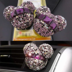 Disney Mickey Mouse Car Air Freshener Vent Clip, Sparkling Purple Sparkle Design, Long Lasting Fragrance, Universal Compatibility, Easy Installation, Adds Style, 1 Count