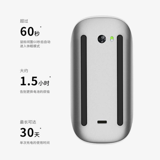 فأرة WiWU WM103 سحرية بلوتوث USB-C قابلة لإعادة الشحن فضي/رمادي للكمبيوتر المحمول/الكمبيوتر - وي وُو - Image 2