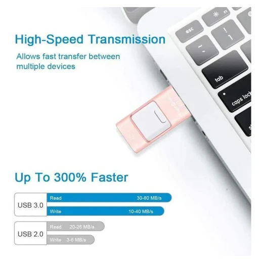 محرك أقراص فلاش USB8 جيجابايت، هيكل معدني بلون روز جولد - لولو شوب - Image 5