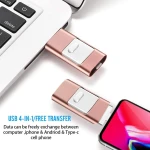 محرك أقراص فلاش USB8 جيجابايت، هيكل معدني بلون روز جولد - لولو شوب