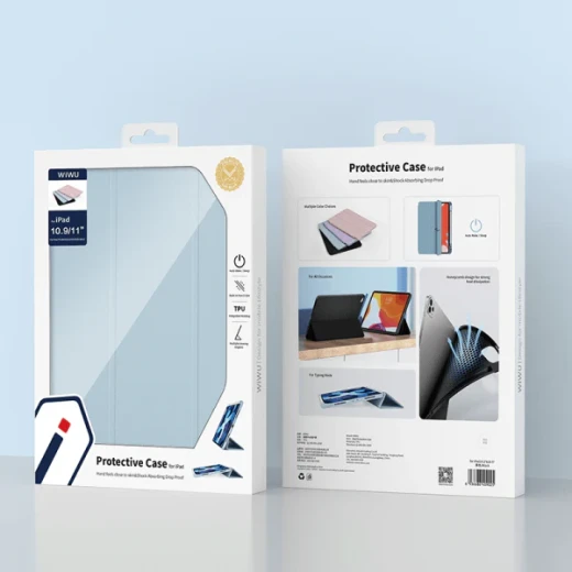 حافظة واقية لجهاز iPad مقاس 10.9/11 بوصة باللون الأزرق الفاتح – مقاومة للصدمات مع حامل قلم ووضعيات عرض متعددة من وي وو - وي وُو - Image 4