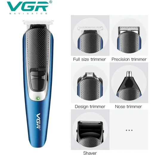 مجموعة العناية الشخصية الاحترافية للرجال VGR V-172، ماكينة حلاقة قابلة لإعادة الشحن، أزرق - في جي ار - Image 3