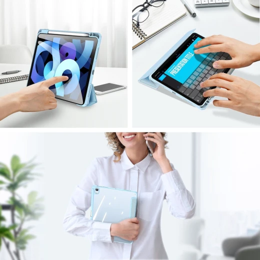 غطاء مغناطيسي 2 في 1 من وي وو مناسب لجهاز iPad مقاس 12.9 بوصة- حامل قلم أزرق لجهاز iPad 10 - وي وُو - Image 6