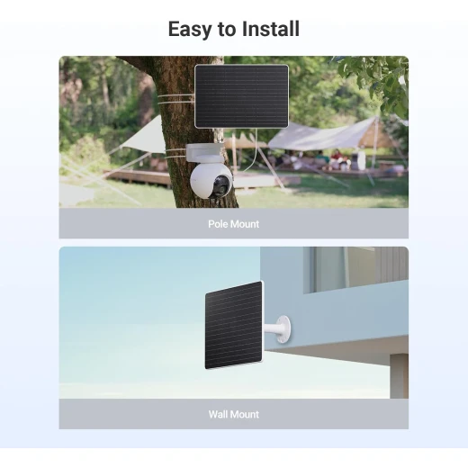 EZVIZ 24W Battery Solar Panel – High-Efficiency Solar Charger for Outdoor Cameras & Doorbells, Eco-Friendly Power, Durable Design, Easy Installation - Ezviz - Image 3