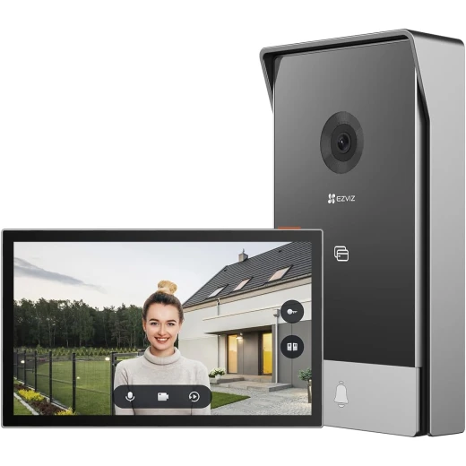 نظام الإنتركوم المرئي EZVIZ HP5 عبر الواي فاي – بدقة 1080P مع شاشة لمس ملونة 7 بوصات، جرس باب ثنائي الأسلاك، فتح الباب عن بُعد، صوت ثنائي الاتجاه، رؤية ليلية وتصميم نحيف نظام الإنتركوم المرئي EZVIZ HP5 عبر الواي فاي – بدقة 1080P مع شاشة لمس ملونة 7 بوصات، جرس باب ثنائي الأسلاك، فتح الباب عن بُعد، صوت ثنائي الاتجاه، رؤية ليلية وتصميم نحيف
