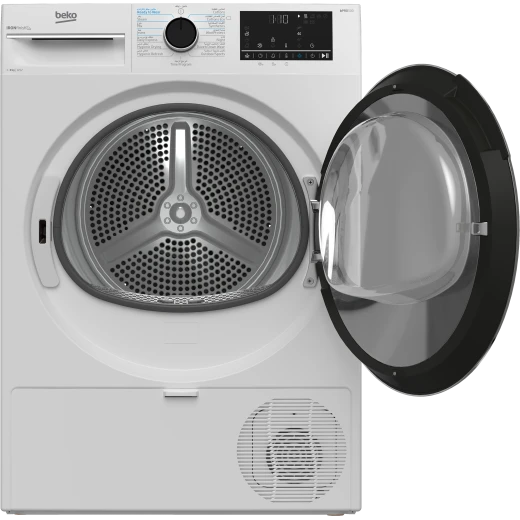 مجفف ملابس بيكو B5T68253W بسعة 8 كجم بتقنية المضخة الحرارية وتقنية OptiSense وتصميم حلة AquaWave لتجفيف لطيف، لون أبيض، سعة كبيرة للأحمال الكبيرة. - بيكو - Image 6