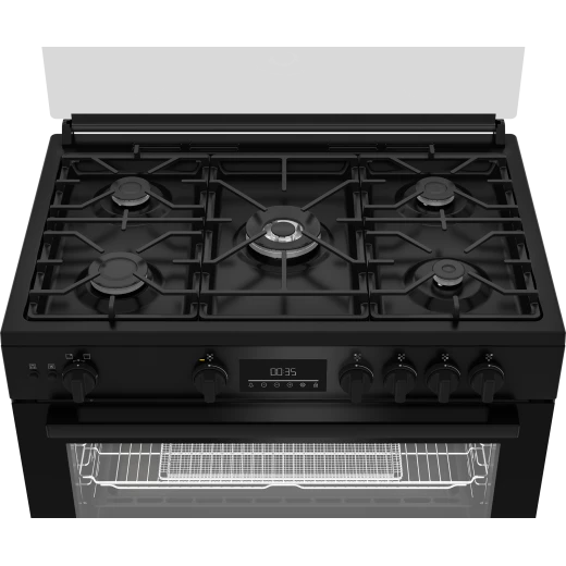 فرن غاز قائم بذاته من بيكو BGGR 11225 GB، 90 سم، أسود، مع فرن بمروحة - بيكو - Image 4