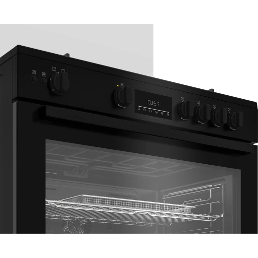 فرن غاز قائم بذاته من بيكو BGGR 11225 GB، 90 سم، أسود، مع فرن بمروحة - بيكو - Image 3
