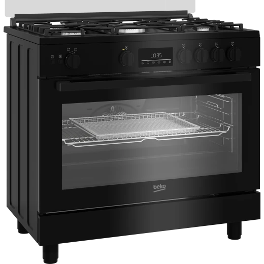 فرن غاز قائم بذاته من بيكو BGGR 11225 GB، 90 سم، أسود، مع فرن بمروحة - بيكو - Image 2