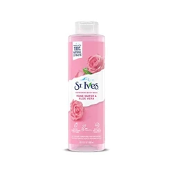 St Ives Rose and Aloe Vera Body Wash, Gentle Cleansing Formula, Infused with Real Rose and Aloe Extracts, 16 oz Bottle for Daily Use, Refreshing and Hydrating Skin