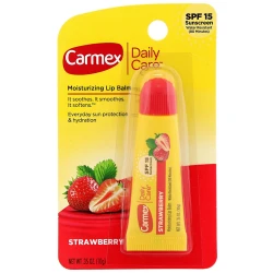 Carmex Daily Care Strawberry Lip Balm SPF 15, 10g, Moisturizing Sun Protection