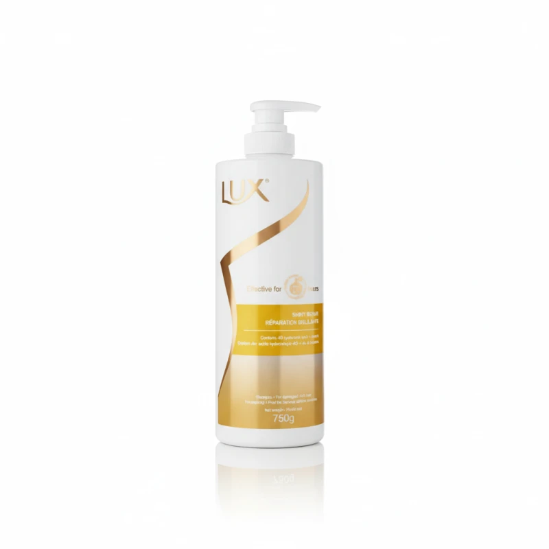 Lux Shiny Repair Shampoo 750ml, For Damaged Hair, 72 Hour Effect, Peach Fragrance - Lux