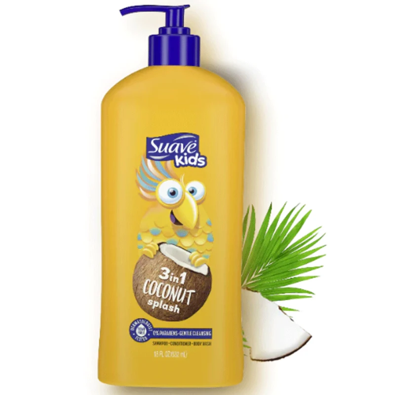 شامبو وسائل استحمام وسيروم للشعر للأطفال من Suave Kids بجوز الهند 350 مل - سويف كيدز