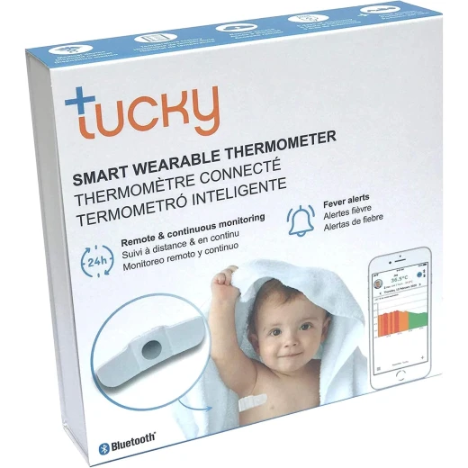 Tucky, Wearable Thermometer Patch, White Tucky, Wearable Thermometer Patch, White