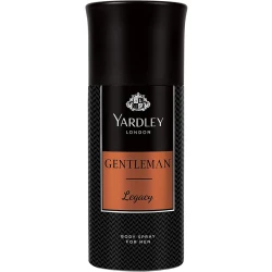 Yardley Gentlemen Legacy Body Spray for Men: A Classic Fragrance with Woody and Spicy Notes, Long Lasting 150ml for Daily Use and Special Occasions, Invigorating Scent