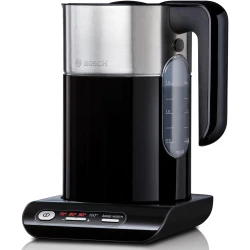 Bosch TWK8613P Styline electric kettle (2400 W, temperature selection, automatic switch-off, keep warm function, overheating protection, capacity 1.5 L) black