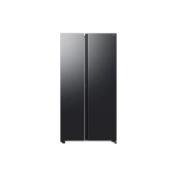 Samsung Bespoke AI SBS Refrigerator Black Glossy 647L, Family Hub, Smart Cooling, Energy Efficient Design, Modern Kitchen Appliance