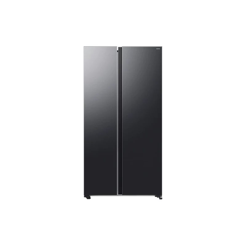Samsung Bespoke AI SBS Refrigerator Black Glossy 647L, Family Hub, Smart Cooling, Energy Efficient Design, Modern Kitchen Appliance - Samsung