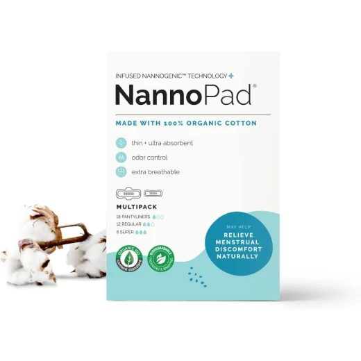 حزمة وسادات NannoPad متعددة - 36 قطعة - راحة الدورة الشهرية حزمة وسادات NannoPad متعددة - 36 قطعة - راحة الدورة الشهرية
