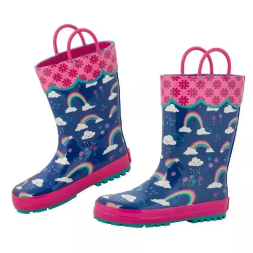 Stephen Joseph AOP Rainbow Design Rainboots for Toddlers, Waterproof, Size 7