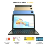 جهاز فيكوشا جهاز لوحيV-Z4 10.1" أندرويد 14، 4+4 جيجابايت Ai رام 128GB روم | لوحة مفاتيح وغطاء حافظة فيكوشا، بطاقة تعليمية الماهر، اشتراك IPTV 3 أشهر، قسيمة 10 دنانير ذهبي - فيكوشا