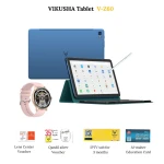 جهاز فيكوشا V-Z60 تابلت 10.1" IPS أندرويد 12، 128GB روم, أزرق | ساعة VIKUSHA V-70، واقي شاشة، قلم نشط، لوحة مفاتيح وغطاء، بطاقة تعليمية Al Maher، اشتراك IPTV 3 أشهر، قسيمة 10 دنانير - فيكوشا