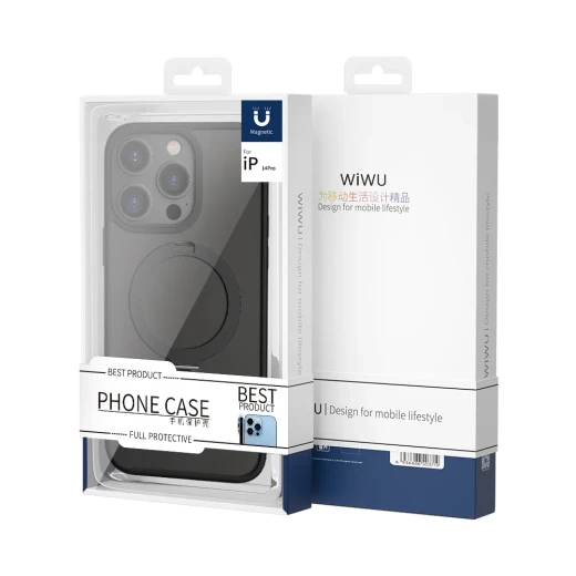 جراب ZMM-010 المغناطيسي لهاتف iPhone 14 Pro Max مع حامل مدمج باللون الأسود، حماية فائقة ضد الخدش وبصمات الأصابع، ملاءمة دقيقة، شاشة 6.7 بوصة من وي وو - وي وُو - Image 6