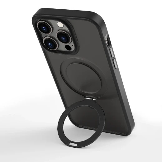جراب ZMM-010 المغناطيسي لهاتف iPhone 14 Pro Max مع حامل مدمج باللون الأسود، حماية فائقة ضد الخدش وبصمات الأصابع، ملاءمة دقيقة، شاشة 6.7 بوصة من وي وو - وي وُو - Image 4