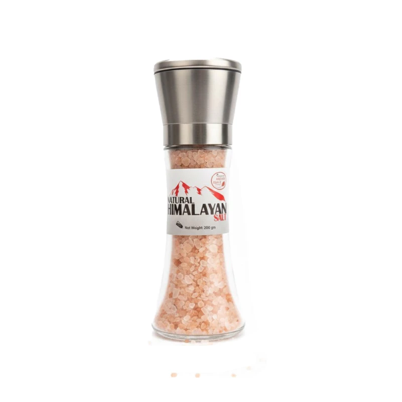 Autumn Secrets Himalayan Salt Coarse 200g with Mill, Pink, Mineral-Rich, for Cooking and Seasoning - Autumn Secrets