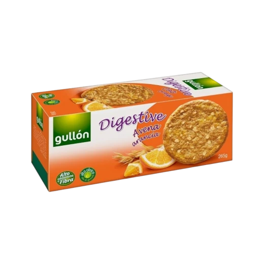 Gullon Digestive Biscuits with Oats and Orange 265g - Healthy Snack Gullon Digestive Biscuits with Oats and Orange 265g - Healthy Snack