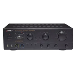 مضخم صوت كاريوكي ستيريو أصلي AV-802 بقوة 500 واط مزود بتقنية البلوتوث وUSB - جهاز استقبال صوت منزلي عالي الطاقة مع تحكم في الصوت الجهير/المتوسط/العالي، ومخرج مركزي ومحيطي