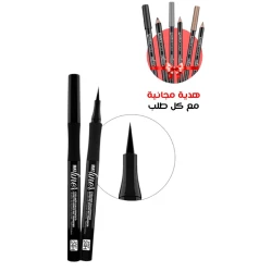 BellaOggi Ultra Matte Black Eyeliner Waterproof Precision Tip 0.5g Dramatic Eyes Makeup