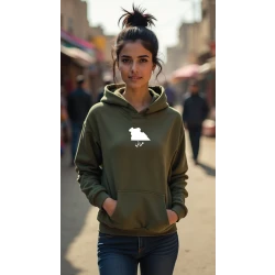 Designless Hoodie Olive Green XXLARGE, Ammani Design, Cultural & Artistic Inspiration, Comfortable, Stylish Everyday Wear Unisex