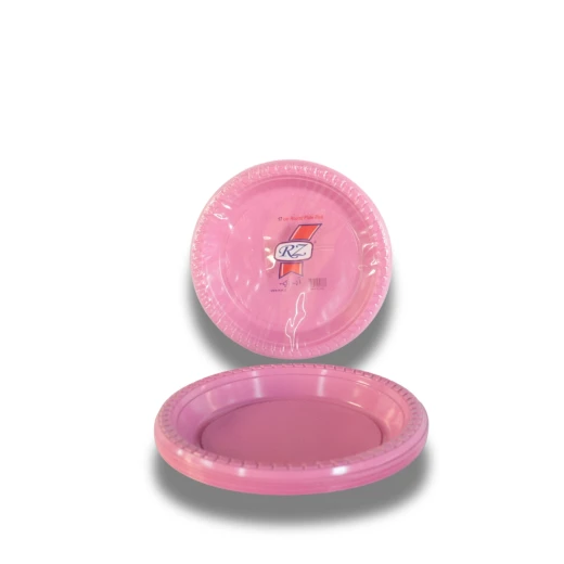 Rz Plastic Plate 22cm Pink Round Dish for Home and Kitchen Use 20 pcs Rz Plastic Plate 22cm Pink Round Dish for Home and Kitchen Use 20 pcs