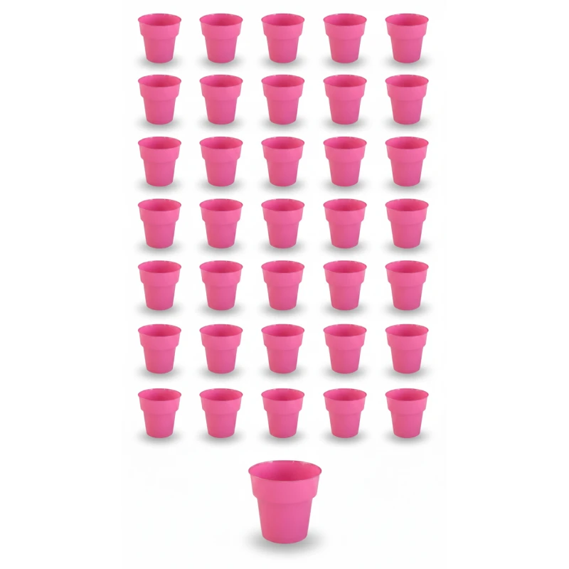 أكواب بلاستيكية وردية كريستال سعة 7 أونصة، عرض أنيق للحفلات والتجمعات 25 + 25 حبة من ار زي - ار زي