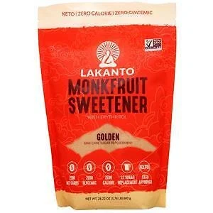 Lakanto Monk Fruit Sweetener Golden with Erythritol, Sugar Substitute, 28.22 oz