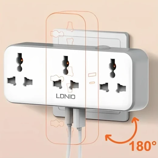 شريط طاقة LDNIO SC3317 محمول 3 منافذ تيار متردد 2 منفذ USB شحن سريع 30 واط - إل دي إن آي أو - Image 10