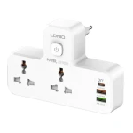 شريط طاقة LDNIO SC2311 بقوة 2500 واط مع منفذي تيار متردد، 2 يو اس بي، يو اس بي سي، وضوء ليلي أبيض - إل دي إن آي أو