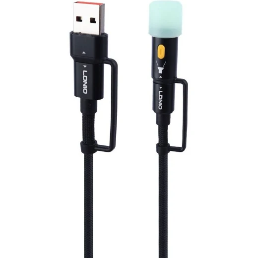 كابل شحن LDNIO LC17 عالمي 4 في 1 من النوع C 65 واط USB-A 50 واط أسود - إل دي إن آي أو - Image 2